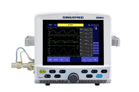 10.4'' TFT display Siriusmed Ventilator with Air compressor Suitable For Infants And Adults, graphical display